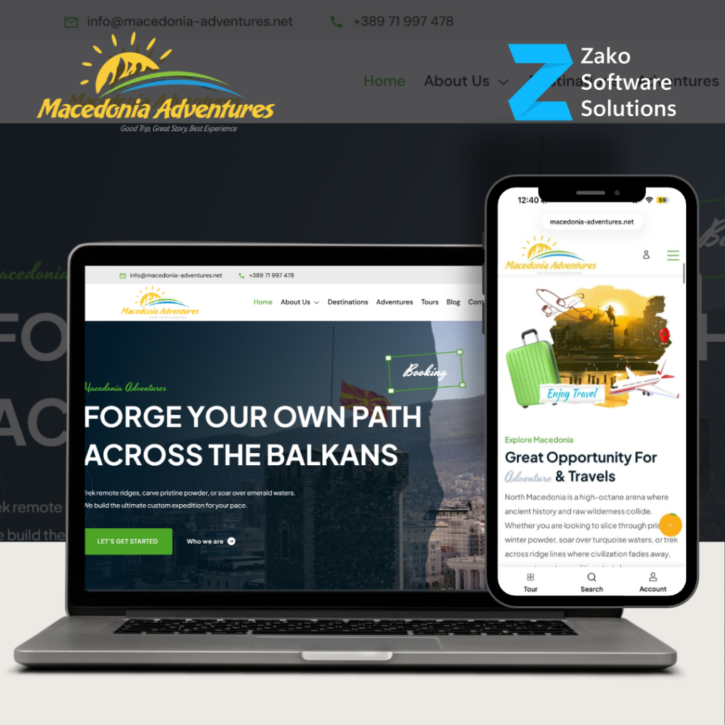 Macedonia Adventures Website | Zako Software Solutions
